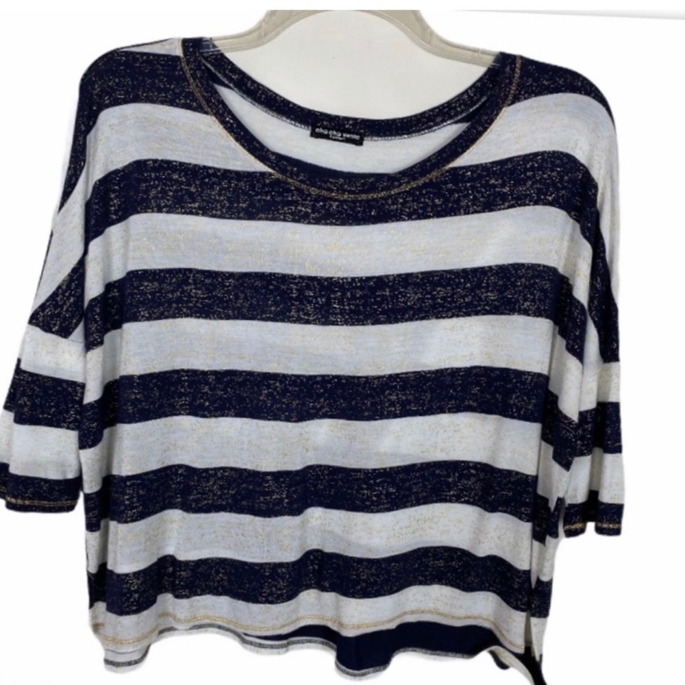 Cha Cha Vente Striped Knit Top Size M